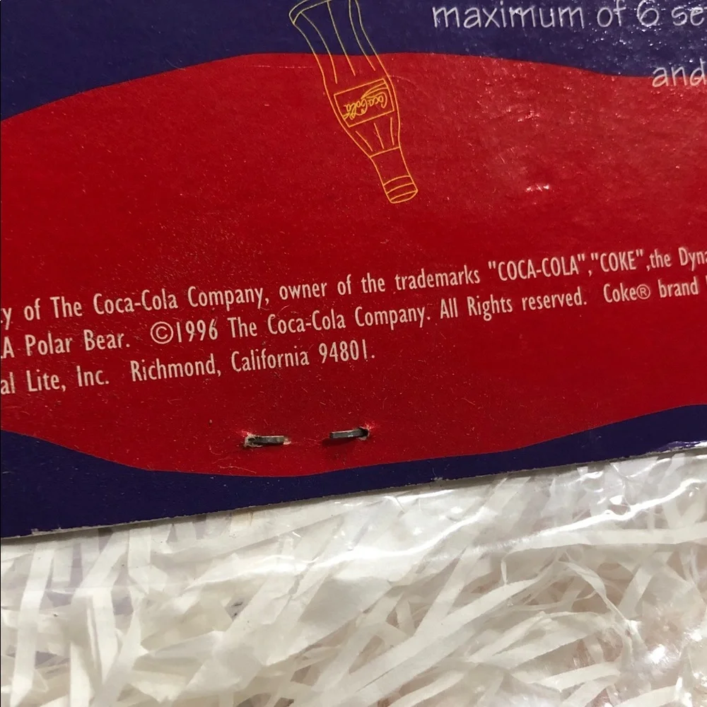 Vintage Coca Cola Polar Bear & Coke Bottle String Lights from 1996